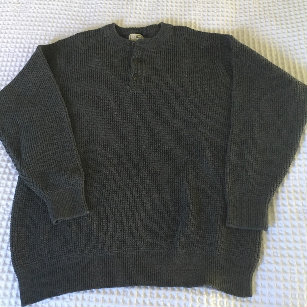 LLBean 3button Fisherman's Sweater